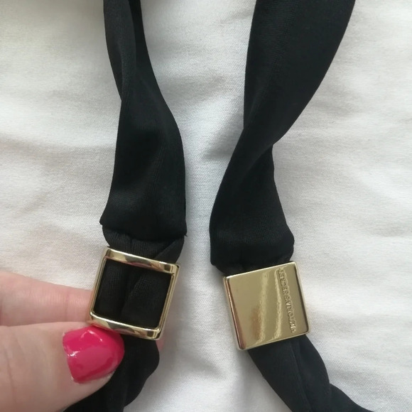 Victoria Secret Ruched Stomach Plunging Halter One Piece Swim Bathing Suit M - Picture 7 of 16